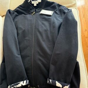 St. John Sport by Marie Gray Black Jacket with Floral Lining